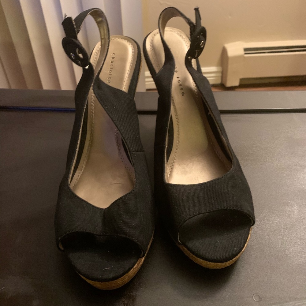 Charlotte Russe Black Wedge Sandals!